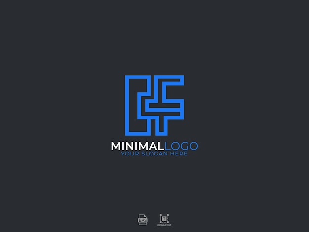 El logotipo de las letras mínimas empresariales