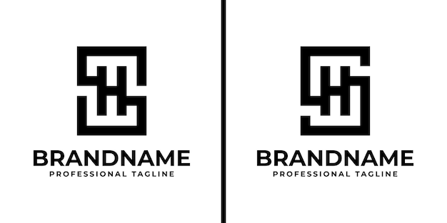 El logotipo de las letras monograma SH es adecuado para cualquier empresa con las iniciales HS o SH