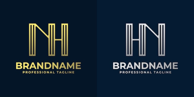 El logotipo de las letras NH y las rayas HN es adecuado para cualquier empresa con las iniciales HN o NH