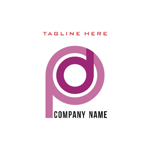 El logotipo de letras PD es simple, fácil de entender y autorizado