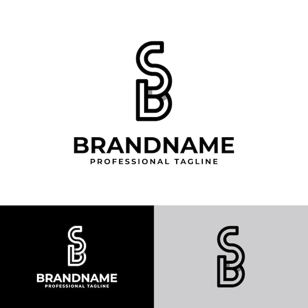 Logotipo de las letras SB Monograma adecuado para negocios con las iniciales SB o BS