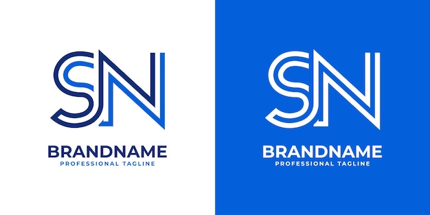 El logotipo de las letras SN Line Monogram es adecuado para los negocios con las iniciales SN o NS