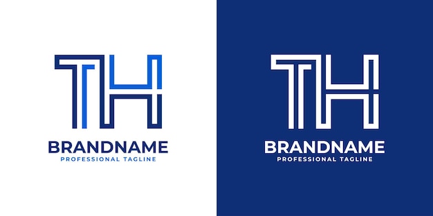 El logotipo de las letras TH Line Monogram, adecuado para los negocios, con las iniciales TH o HT