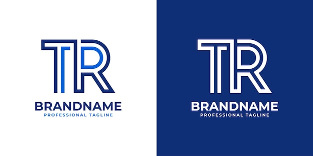 El logotipo de las letras TR Line Monogram, adecuado para los negocios, con las iniciales TR o RT