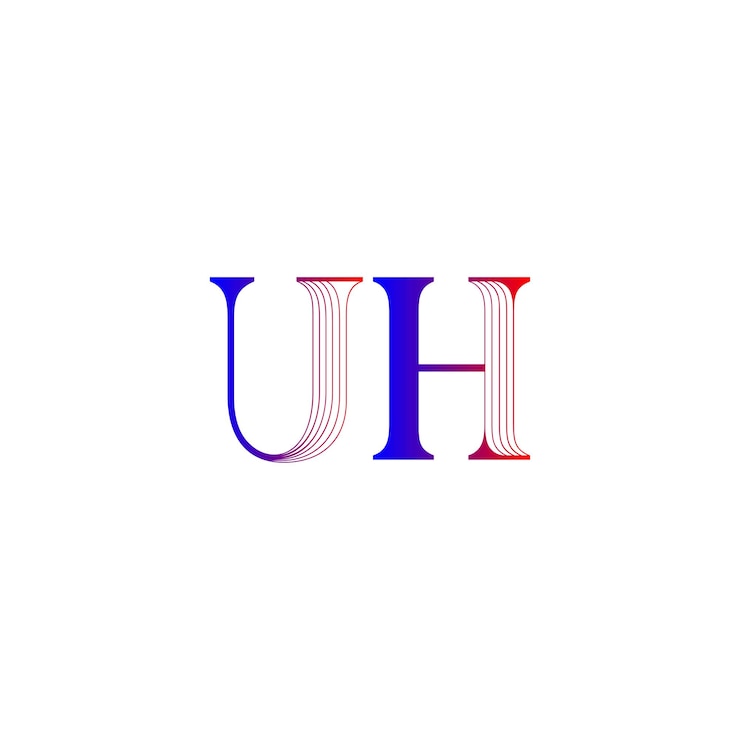 Vector el logotipo de las letras u y h