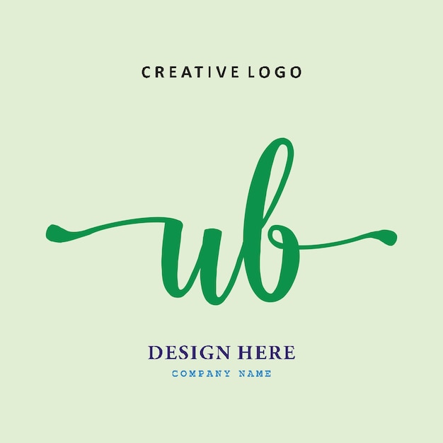 Vector el logotipo de letras ub es simple, fácil de entender y autorizado