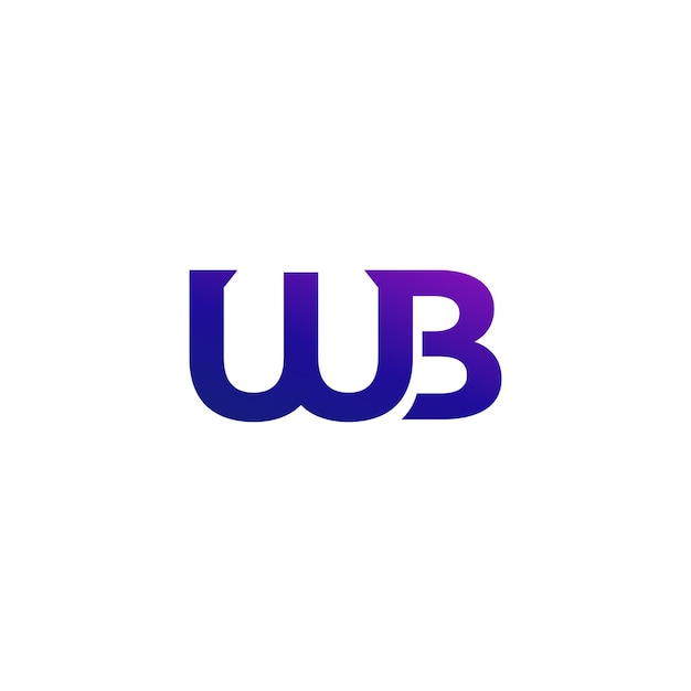 Logotipo de letras WB, diseño vectorial de monograma