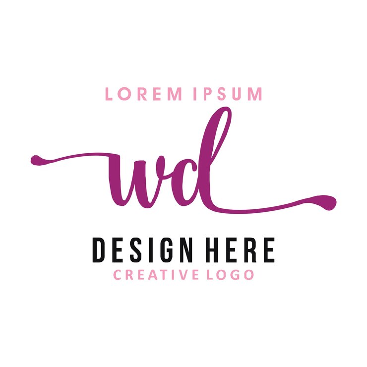 Vector el logotipo de letras wd es simple, fácil de entender y autorizado