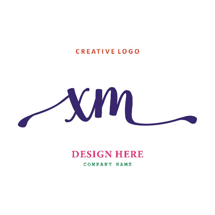 Vector el logotipo de letras xm es simple, fácil de entender y autorizado