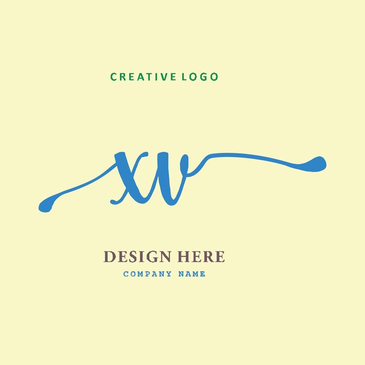 Vector el logotipo de letras xv es simple, fácil de entender y autoritario.