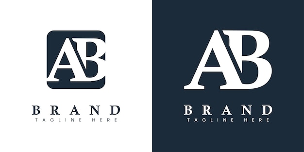 Logotipo de Letter AB moderno y simple adecuado para cualquier negocio con iniciales AB o BA