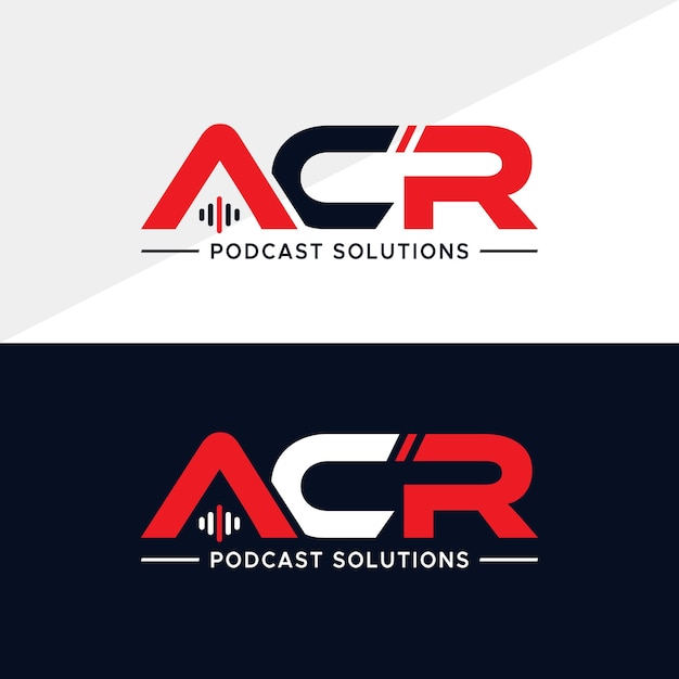 Logotipo de Letter ACR Podcast perfecto para grabar el logotipo del estudio