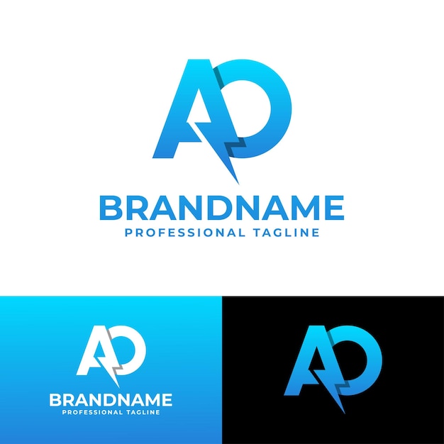 Logotipo de Letter AO Power adecuado para cualquier negocio con iniciales AO u OA
