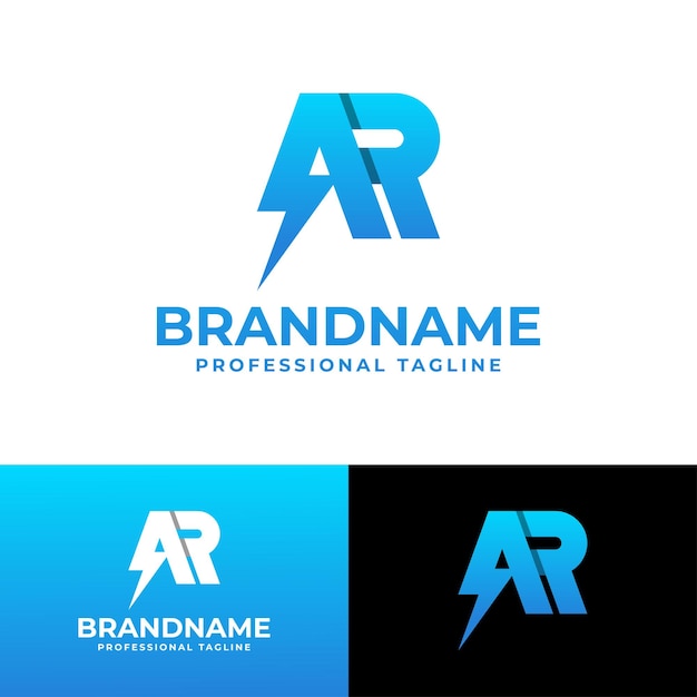 Logotipo de Letter AR Power adecuado para cualquier empresa con iniciales AR o RA