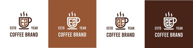 Logotipo de Letter EZ y ZE Coffee adecuado para cualquier negocio relacionado con Coffee Tea u otro con iniciales EZ o ZE