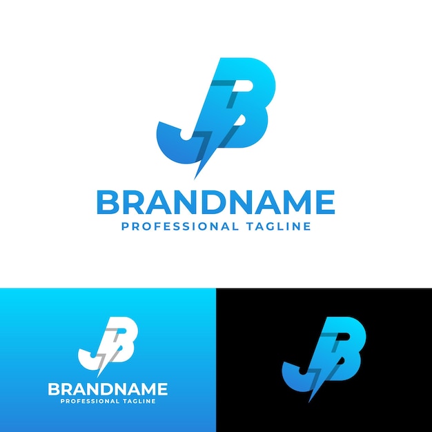 Logotipo de Letter JB Power adecuado para cualquier negocio con iniciales JB o BJ