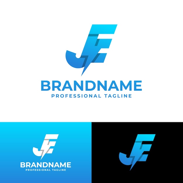 Logotipo de Letter JE Power adecuado para cualquier negocio con las iniciales JE o EJ