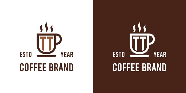 Logotipo de Letter TT Coffee adecuado para cualquier negocio relacionado con Coffee Tea u otro con iniciales TT