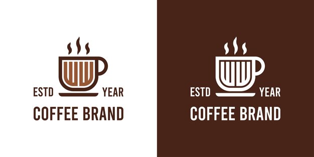 Logotipo de Letter WW Coffee adecuado para cualquier negocio relacionado con Coffee Tea u otro con iniciales WW