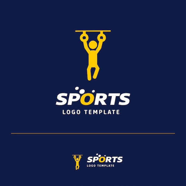 Logotipo de levantamiento de pesas deportivo