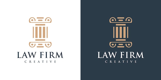 logotipo de ley inspiración con elementos creativos concepto logotipo de abogado con Premium Vector elementos creativos