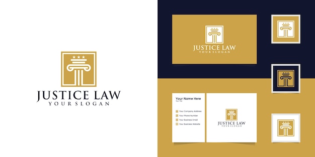 Logotipo de la ley de justicia y tarjeta de visita