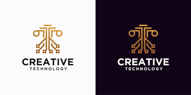 logotipo de la ley de tecnología, logotipo de símbolo de signo legal, abogado, bufete de abogados de tecnología en color dorado
