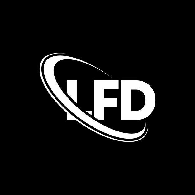 Logotipo de LFD LFD letra LFD diseño de logotipo de letra Iniciales Logotipo LFD vinculado con círculo y monograma en mayúsculas Logotipo LDF tipografía para negocios tecnológicos y marca inmobiliaria