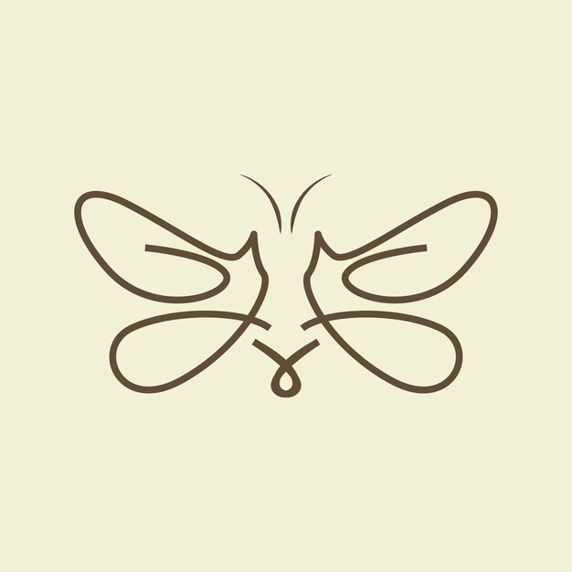 Logotipo de libélula Diseño de animales voladores Insecto plantilla de ilustración vectorial