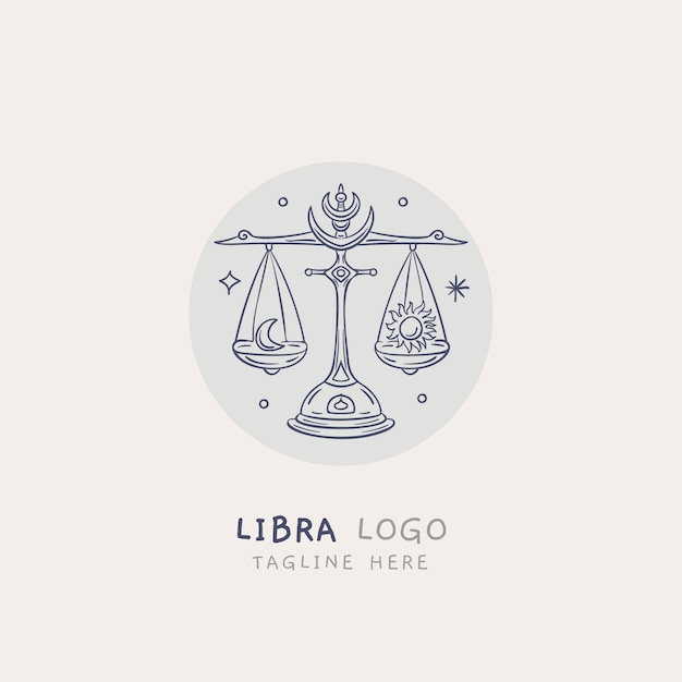 Logotipo de libra de diseño plano dibujado a mano