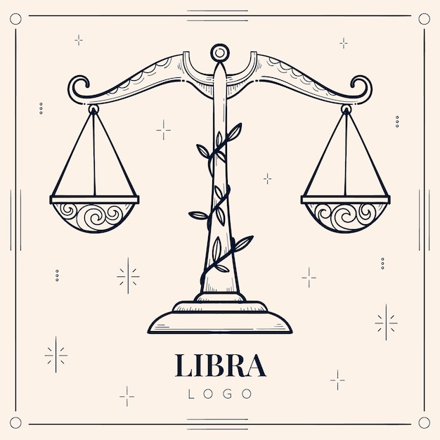 Vector logotipo de libra de diseño plano dibujado a mano