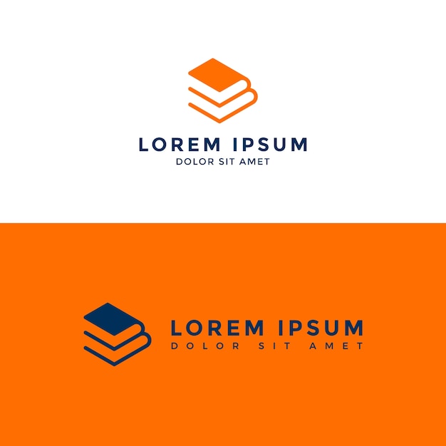 Vector logotipo de libro apilado (también tiene letra e + b)