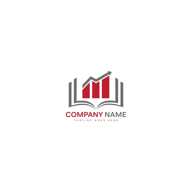 Logotipo del libro de crédito de contabilidad financiera con icono vectorial de plantilla de símbolo