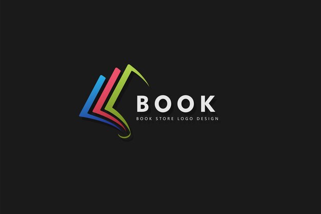 logotipo del libro en diseño de estilo colorido para la librería editorial de la compañía de libros enciclopedia biblioteca