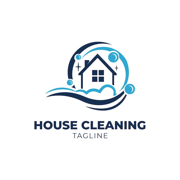 Logotipo de limpieza del hogar adecuado para servicios de limpieza de bienes raíces