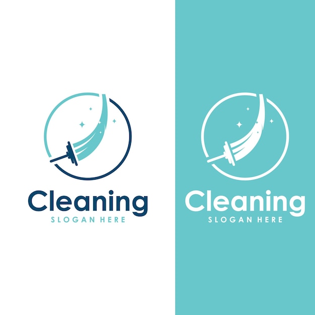 Logotipo de limpieza logotipo de protección de limpieza y logotipo de limpieza de la casaCon un concepto de diseño de vector de ilustración de plantilla