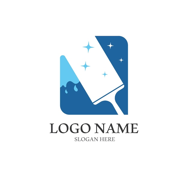 Logotipo de limpieza con plantilla de símbolo de ilustración vectorial