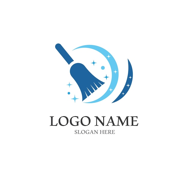 Logotipo de limpieza con plantilla de símbolo de ilustración vectorial