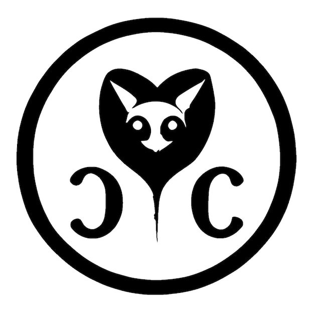 Logotipo lindo del gato Sphynx