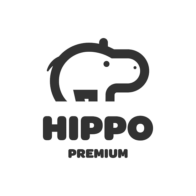 Logotipo lindo del hipopótamo