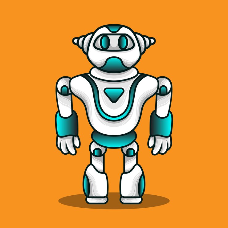 Vector logotipo lindo de la mascota del robot humanoide mecha