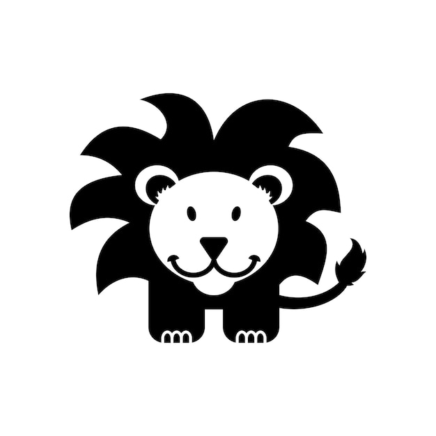 Logotipo lindo de la silueta del león del bebé