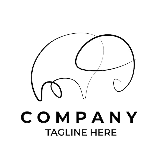 Logotipo de línea animal con forma de línea animal con necesidades industriales únicas