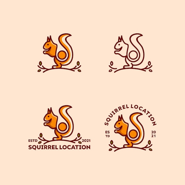 Logotipo de línea de ardilla