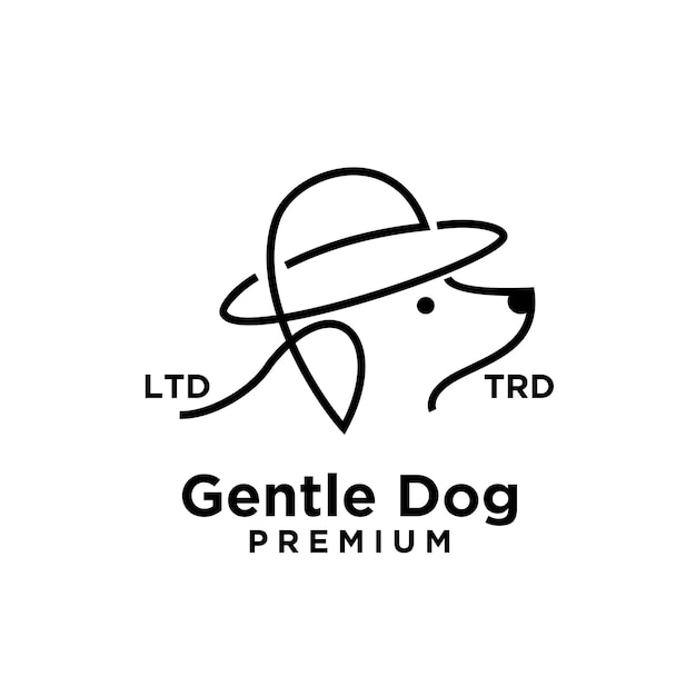 Logotipo de línea de cabeza de perro suave