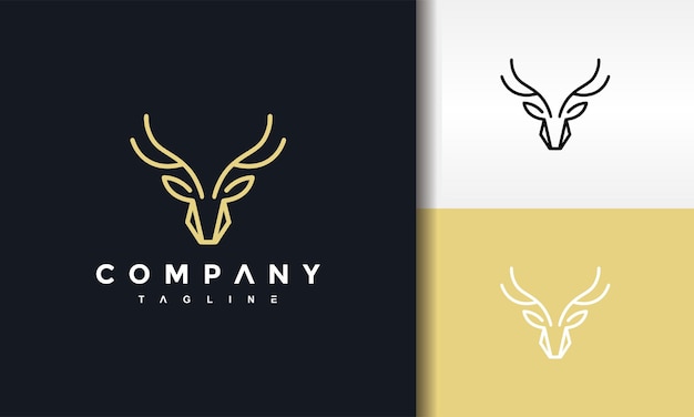 logotipo de línea de ciervos