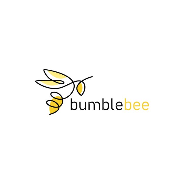Logotipo de línea continua de abeja