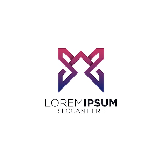 Logotipo de la línea creativa del alfabeto X