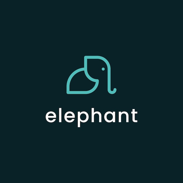 Logotipo de línea de elefante minimalista de lujo