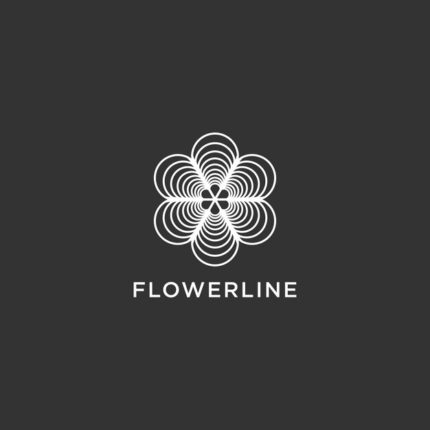 logotipo de la línea de flores